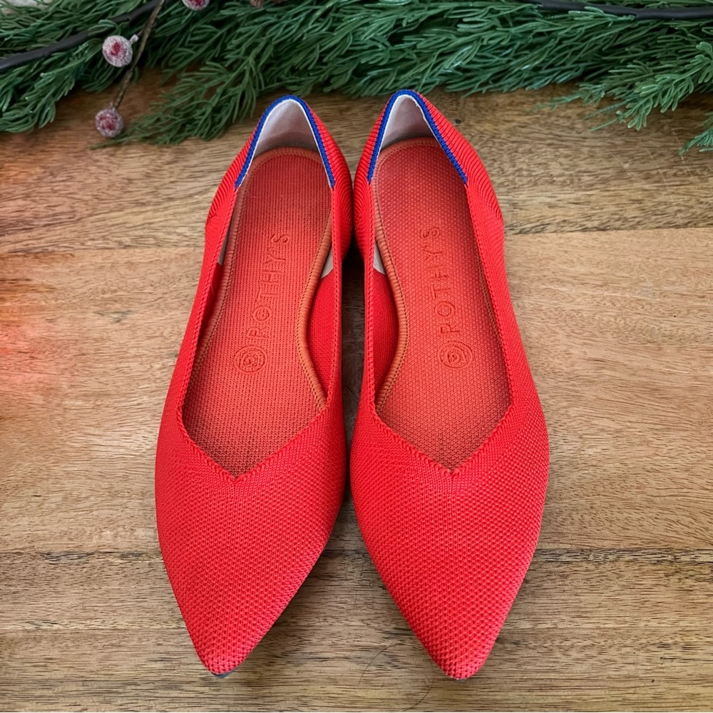 ROTHYS The Point Bright Red Women’s Size 8 Ballet Flat Shoes